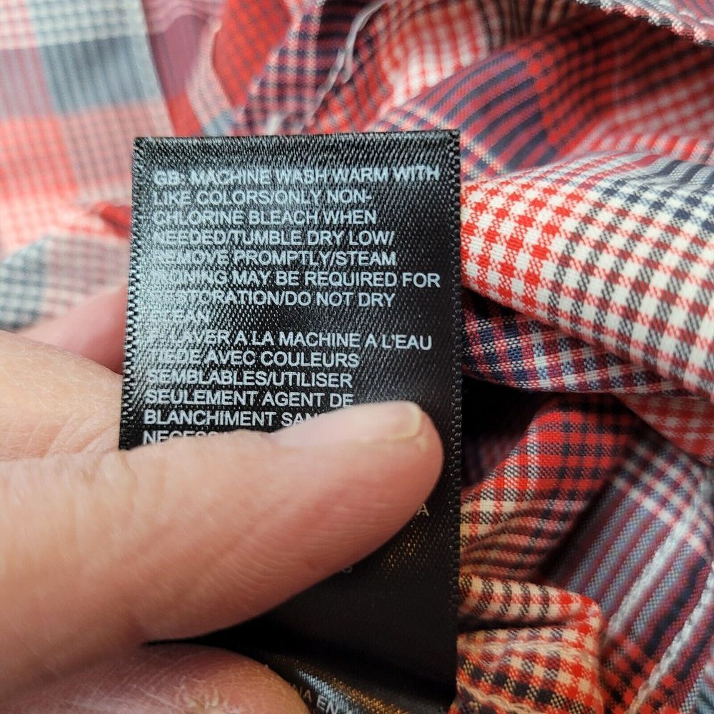 The North Face Men's Sz Large Red Plaid Short Sleeve Lightweight Shirt - Picture 5 of 8